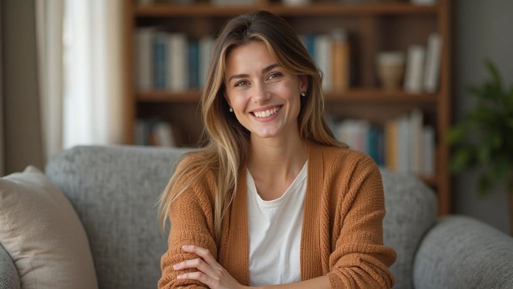 Портрет человека с уверенной улыбкой демонстрирующий эмоциональное благополучие