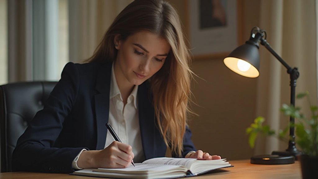 Женщина отмечает прогресс в планере развития личности